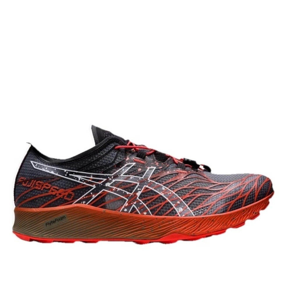 Asics Fuji Speed Mens Trail Running Shoes Black Electric Red 1011B330-001